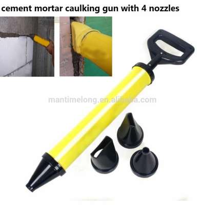 cement mortar grout caulking gun with 4pcs round flat nozzle mouth